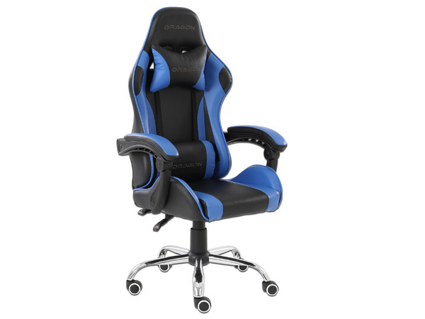 Silla Gamer Ergonómica Nextep Dragón XT Falkor reclinable, Soporta Hasta 125Kg, Color Negro/Azul.