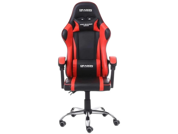 Silla Gamer Ergonómica Nextep Dragón XT Falkor, Soporta Hasta 150Kg, Color Negro/Rojo.