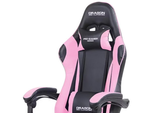 Silla Gamer Ergonómica Nextep Dragón XT Falkor, Soporta Hasta 150Kg, Color Negro/Rosa.