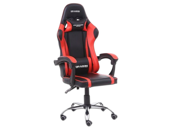 Silla Gamer Ergonómica Nextep Dragón XT Falkor, Soporta 150 kg. Color Rojo/Negro.