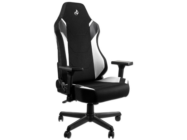 Silla Gamer Nitro Concepts X1000, inclinación ajustable, Soporte Lumbar. Color Negro/Blanco.