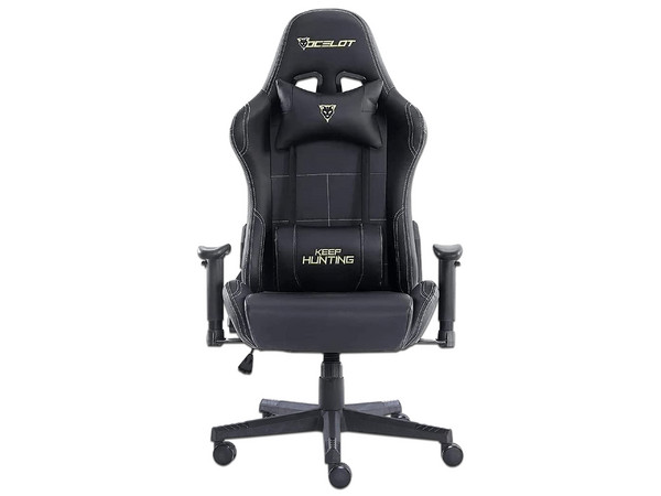 Silla Gamer Ocelot OGS-01, Inclinación de 165 grados, descansa brazos ajustables. Color Negro.