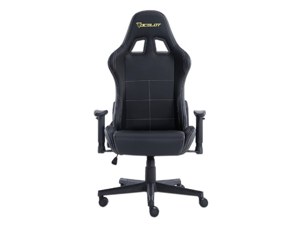 Silla Gamer Ocelot OGS-01, Inclinación de 165 grados, descansa brazos ajustables. Color Negro.