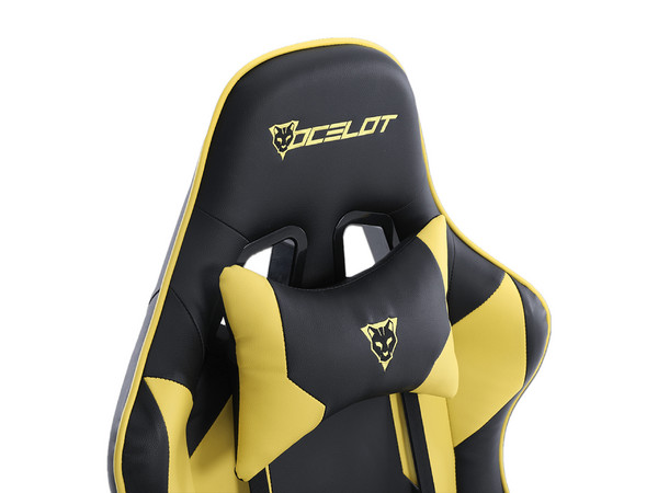 Silla Gamer Ocelot OGS-02, Descansa Brazos Ajustables, Inclinación de 155, Soporta Hasta 150kg, Color Negro/Amarillo.