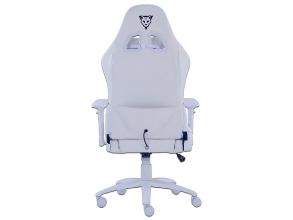 Silla Gamer Ocelot White Thundra RGB, Reclinable, Cojín Lumbar y Cervical, Descansa brazos Ajustable 4D, Soporta hasta 150kg. Color Blanco.