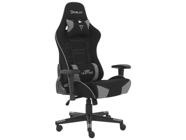 Silla Gamer Ocelot, Respaldo reclinable, Descansa Brazos ajustable, Soporta hasta 150kg. Color Negro/Gris.