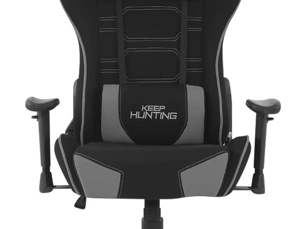 Silla Gamer Ocelot, Respaldo reclinable, Descansa Brazos ajustable, Soporta hasta 150kg. Color Negro/Gris.