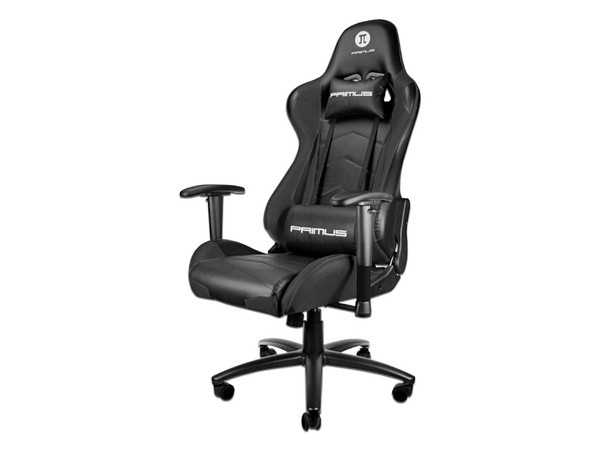 Silla Gamer Primus THRÓNOS100T, Reclinable, Descansabrazos 2D, Cojín Lumbar, Reposacabezas, Color Negro.