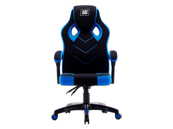 Silla Gamer Vorago Start the Game CGC301, Soporta hasta 120kg, Soporte de Cuello. Color Negro/Azul.