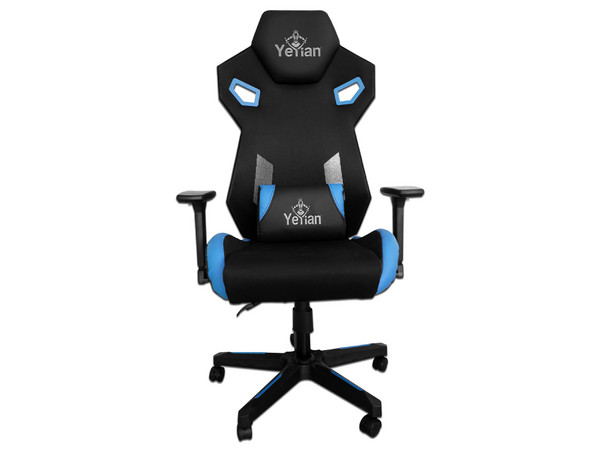 Silla Gamer Yeyian Drakkar Series 2500, Apoyabrazos ajustables 2D, Soporta hasta 149 kg. Color Azul/Negro.