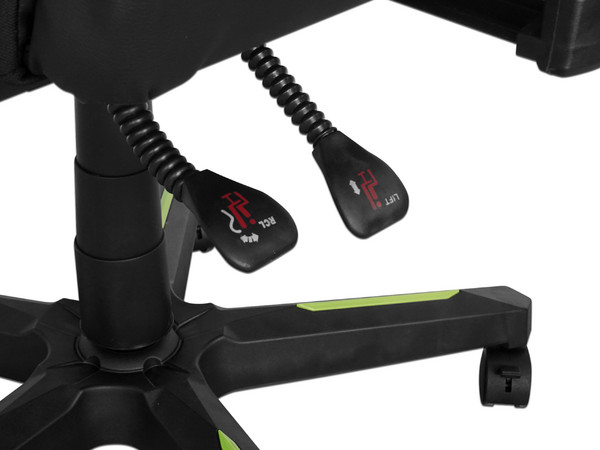 Silla Gamer YEYIAN DRAKKAR 2500, apoyabrazos ajustables, tela transpirable. Color Verde/Negro.