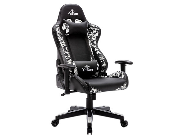 Silla Gamer Yeyian Ryuji Snow Camouflage YFRS-051820, Color Negro/Gris.