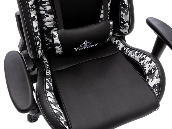 Silla Gamer Yeyian Ryuji Snow Camouflage YFRS-051820, Color Negro/Gris.