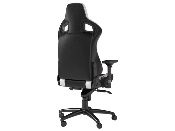 Silla Gamer Noblechairs, Epic series, tapizado en real cuero, Color Blanco Rojo.