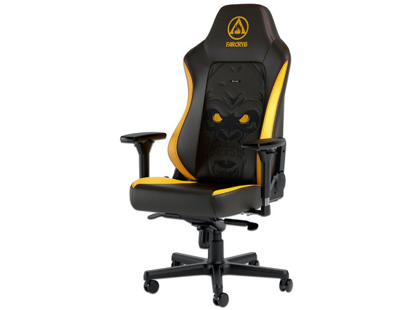 Silla Gamer NobleChairs Far Cry 6, 
Cuero Sintético, 
120kg, 
Color Negro/Dorado.