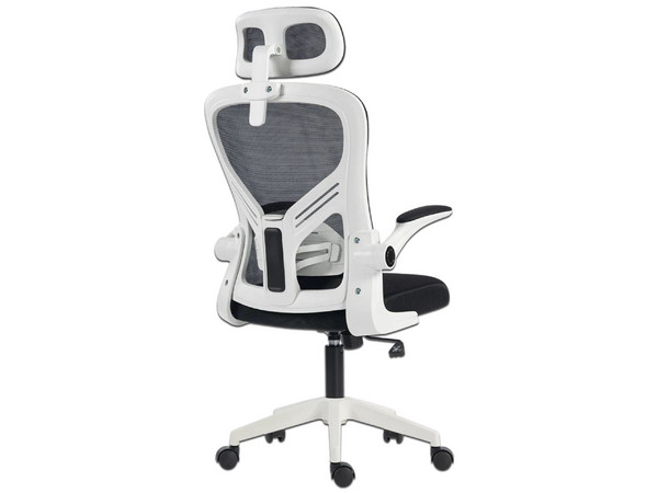 Silla de Oficina Acteck Flux Base EC343HR, Reposabrazos Abatibles, Soporta hasta 100Kg, Color Blanco con Negro.
