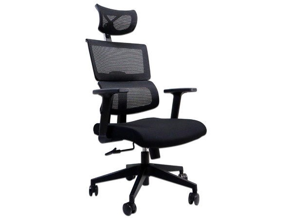 Silla Ejecutiva Ergo Parma C, Respaldo de Malla, Soporta Hasta 120Kg. Color Negro.