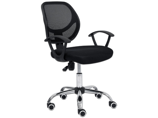 Silla para Oficina Nextep NE-650S reclinable con descansa brazos. Color Negro.