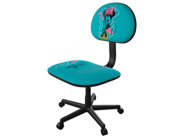 Silla para oficina Infantil Xtech Disney Minnie Mouse, Altura Ajustable, Asiento acolchonado, Soporta hasta 79Kg, Color Aguamarina.