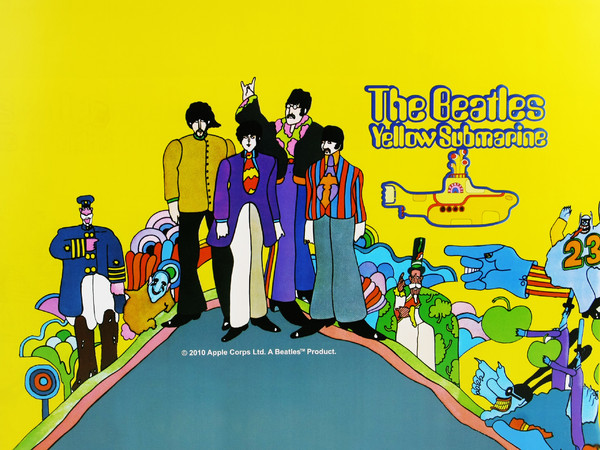 Skin TechZone The Beatles Yellow Submarine para Laptop Widescreen de 10.2