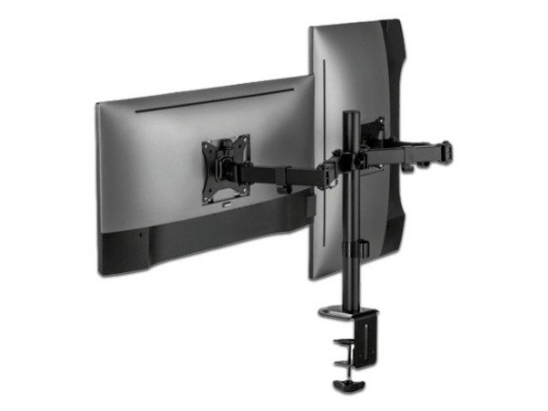 Soporte Acteck Enforce Zone SM490 de 2 Brazos, hasta 9 Kilos por Articulación, para empotrado en escritorio. Color Negro.