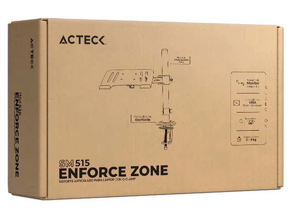 Soporte para Laptop Acteck Enforce Zone SM515, Soporta Hasta 8Kg, Compatible Hasta 17