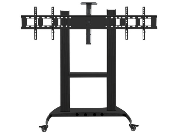 Soporte de piso BRobotix para 2 pantallas, móvil, de 60