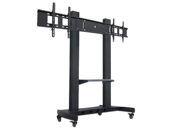 Soporte de piso BRobotix para 2 pantallas, móvil, de 60