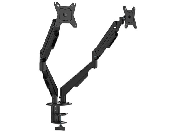 Soporte de Escritorio Klip Xtreme KMM-410 para 2 Monitores, Color Negro.