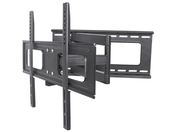 Soporte universal en pared Manhattan 424691 con movimiento total para monitores de TV planos.
