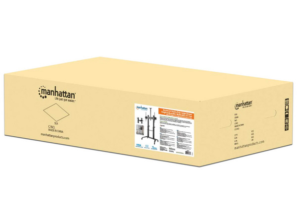 Soporte de aluminio Manhattan, para TV de ultra alta resistencia con ruedas, de 70