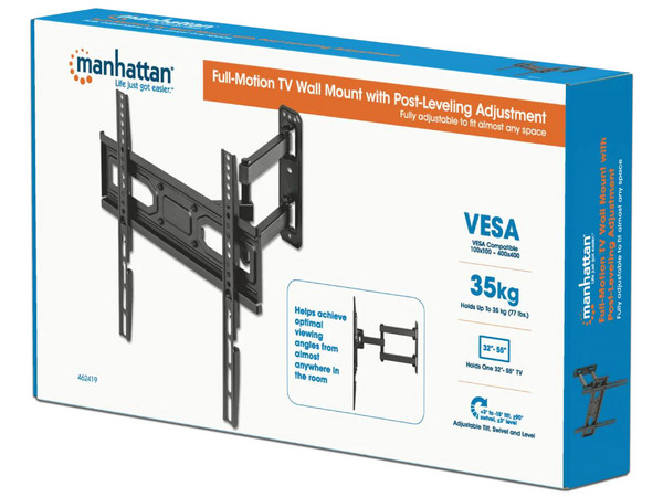 Soporte de Pared Articulado Manhattan 462419, Soporta Pantallas de hasta 40