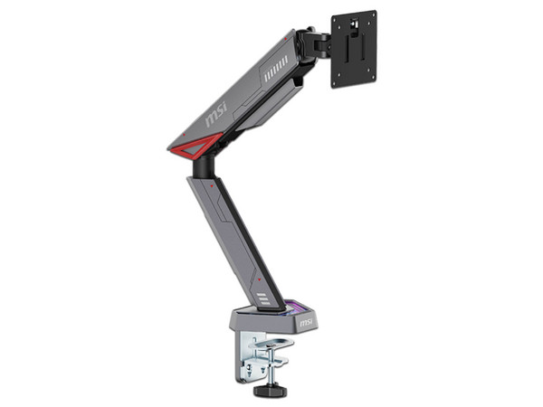 Brazo para Monitor MSI MPG MT161R, Soporte Ajustable RGB, Negro Mate y Gris, Hasta Pantallas de 17 a 45 pulgadas.