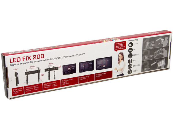 Soporte de Pared LED FIX 200 para TV de Pantalla Plana de 10