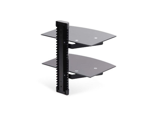 Estante Flotante StarTech 2B-WALL-MOUNT-SHELF para Equipos AV con Montaje en Pared y Altura Ajustable, Vidrio Templado Color Negro.