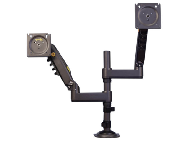 Soporte de Escritorio Articulado para 2 Monitores TCE H180, Carga hasta 9kg, Color Negro