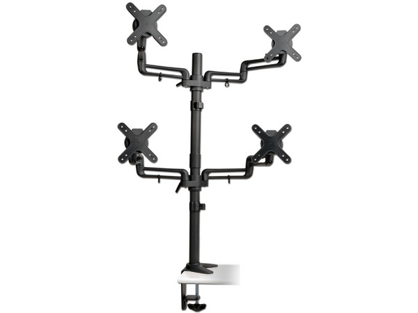 Soporte cuádruple de escritorio TrippLite DDR1327SQFC de brazo flexible de movimiento completo para monitores de 13