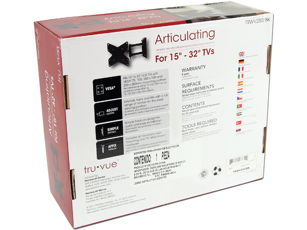 Soporte Articulado Universal Tru Vue para TV de Pantalla Plana de 15