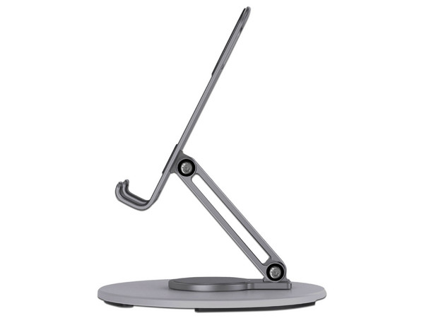 Soporte plegable BRobotix 406276 compatible con smartphones y tablets con rotación de 360 grados. Color Gris.