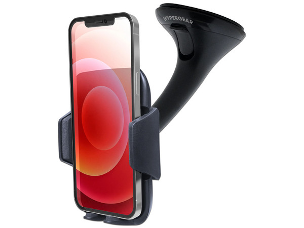Soporte universal HyperGear 13605 para smartphone y auto con liberación rápida. Color Negro.