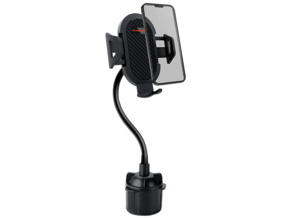 Soporte HyperGear Holder Flex 15510 para smartphone y auto con brazo flexible de 24cm y base para portavasos. Color Negro.