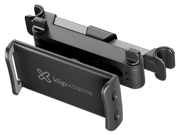 Soporte Klip Xtreme KMH-500 para smartphones y tablets con montaje en asiento brazo articulado compatible con dispositivos de hasta 14