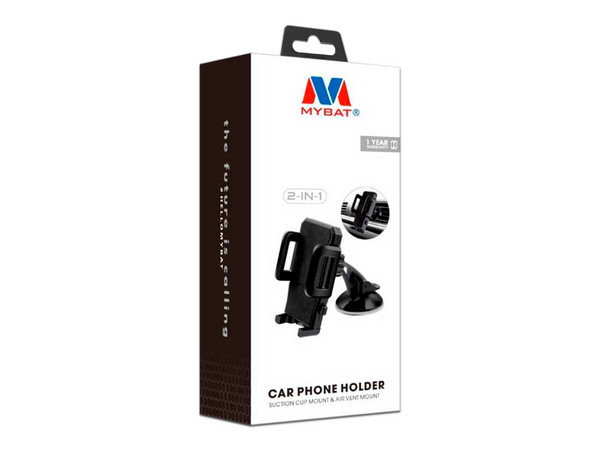 Soporte MyBat OTHHOMEHOD51WP para smartphone y auto 2 en 1 ajustable universal. Color Negro.