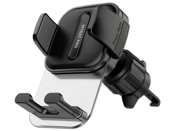 Soporte universal MyBat Pro Premium ROTHMNVEH122 para smartphone y auto con montaje en ventilación. Color Negro.