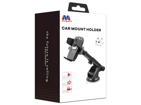 Soporte MyBat OTHHOMEHOD139 para smartphone y auto ajustable universal con base de succión y gel articulación de 360 grados brazo reforzado para superficies planas. Color Negro.