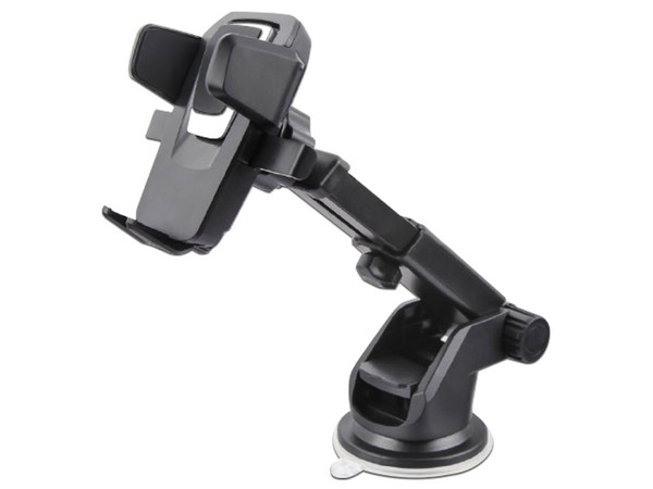 Soporte MyBat OTHHOMEHOD139 para smartphone y auto ajustable universal con base de succión y gel articulación de 360 grados brazo reforzado para superficies planas. Color Negro.