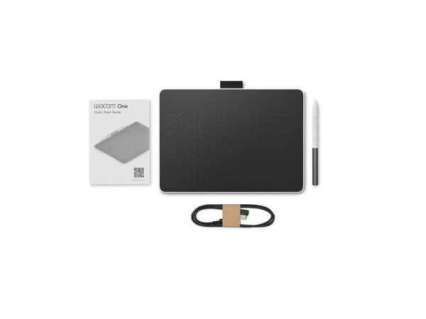 Tableta Grafica Wacom One Medium, Área de Trabajo de 13.5 x 21.6 cm, USB Tipo C, Bluetooth 5.1, Color Negro.
