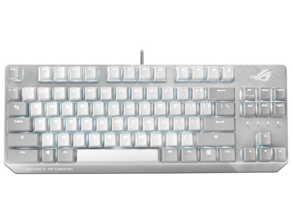 Teclado Mecánico Gamer ASUS X806 ROG Strix Scope NX TKL Moonlight White RGB, Alámbrico, Anti-Ghosting, USB. Color Blanco (Versión en inglés).