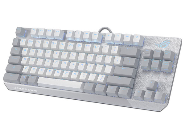 Teclado Mecánico Gamer ASUS X806 ROG Strix Scope NX TKL Moonlight White RGB, Alámbrico, Anti-Ghosting, USB. Color Blanco (Versión en inglés).