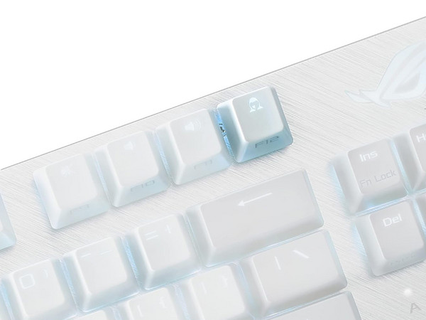 Teclado Mecánico Gamer ASUS X806 ROG Strix Scope NX TKL Moonlight White RGB, Alámbrico, Anti-Ghosting, USB. Color Blanco (Versión en inglés).